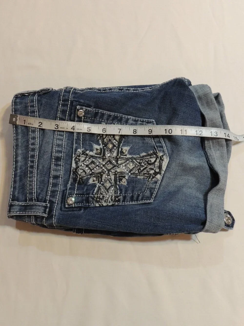 Miss Me Shorts Woman Size 33 Pockets Denim Blue Jeans Shorts